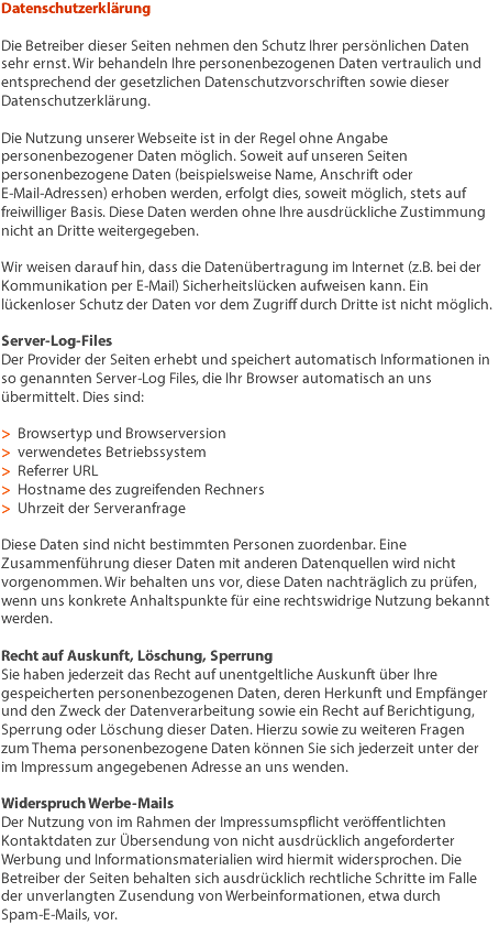 Datenschutzerklrung